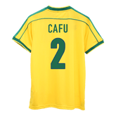 Brazil CAFU #2 Home Soccer Jersey Retro 1998